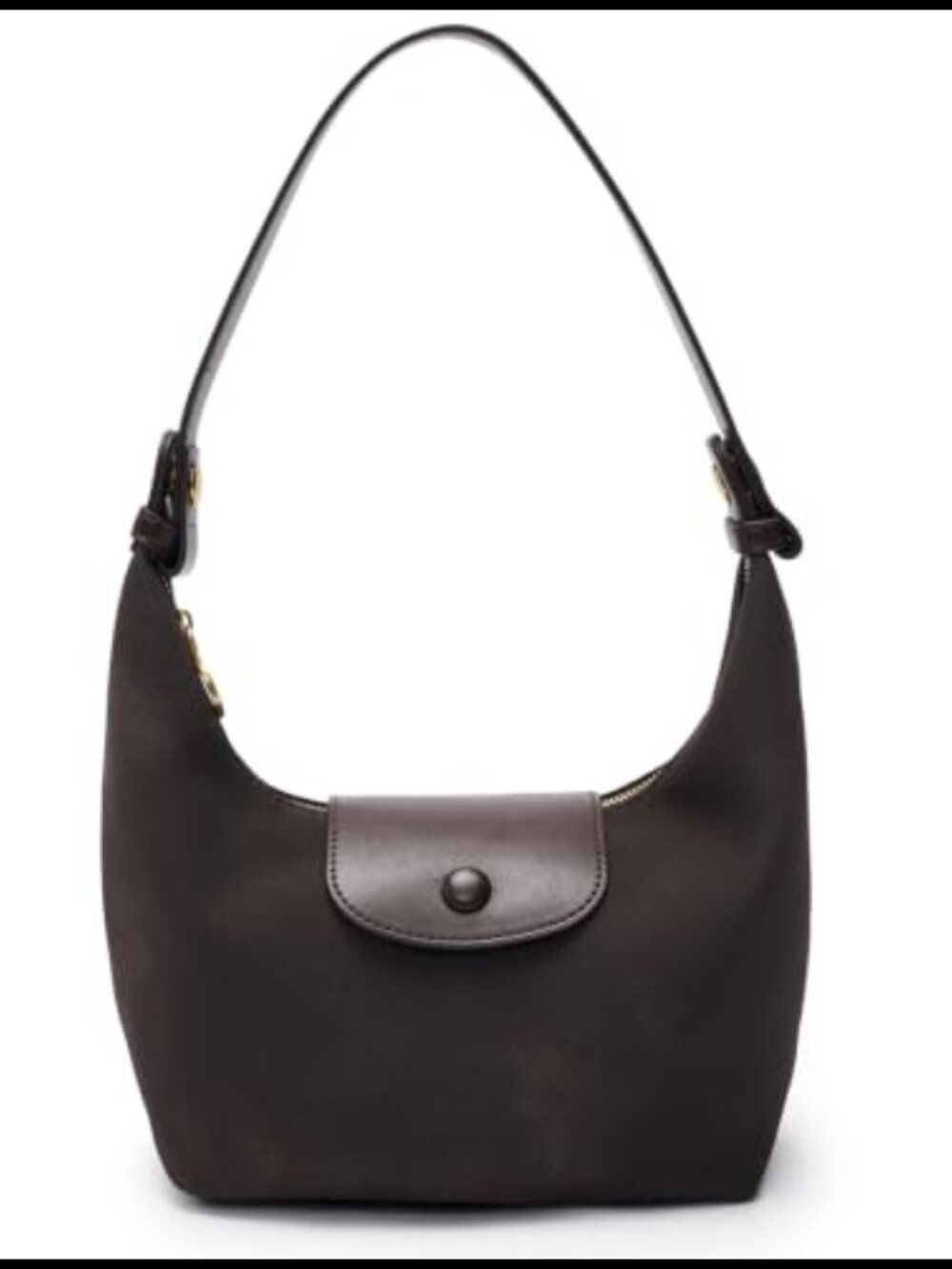 Faux Suede Crescent Crossbody Bag Convertible 3-Way Purse